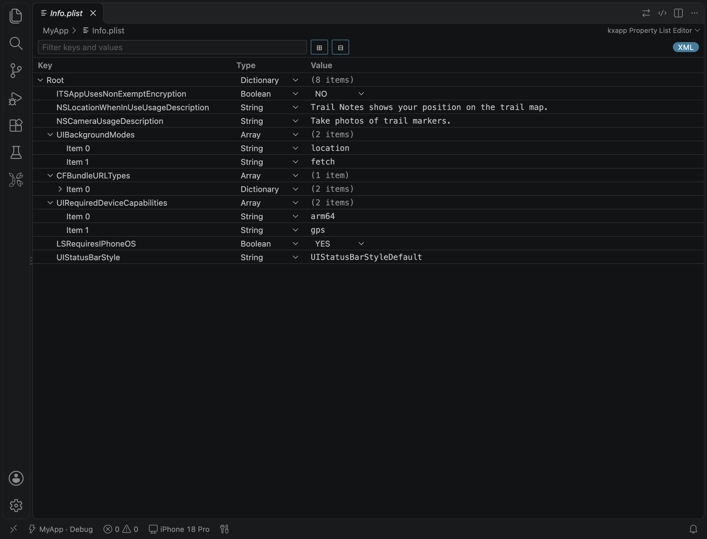 Property list editor